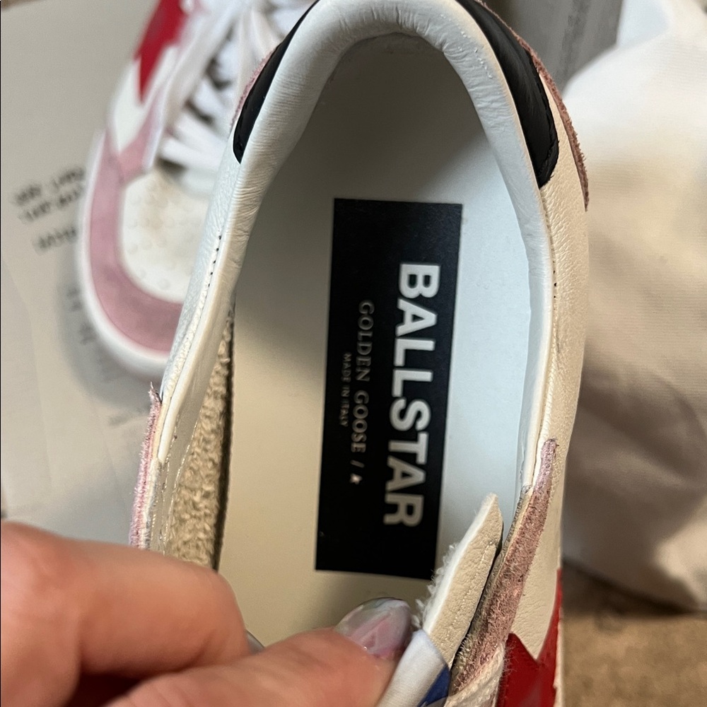 Golden Goose Pink and White Star Accent Sneakers - Picture 5 of 8